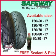 ❁ SAFEWAY TIRE Size 17 Tubeless Tire FREE Sealant & Pito for Sniper, Raider, Rouser, FZ, Wave, Smas