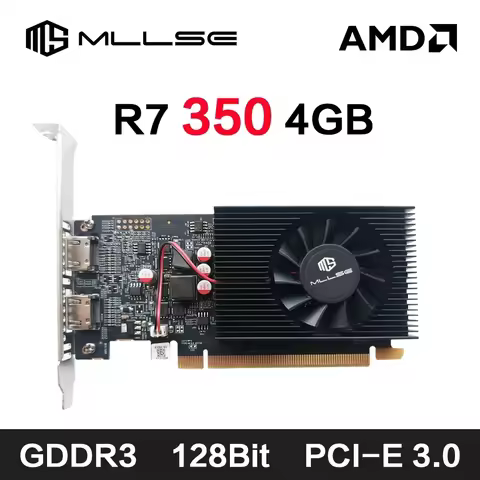 MLLSE AMD R7 350 4GB Graphics Card GDDR3 128Bit PCI-E 3.0 Geforce GPU R7 350 Gaming Video Card Placa