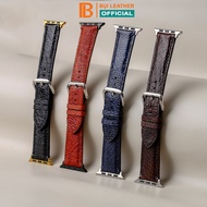 AW ostrich Leather strap without scales - hand stitched D109B - size 38mm, 40mm, 41mm, 42mm, 44mm,45