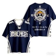 One Piece Luffy Anime T-Shirt Vintage Baseball Jersey Style Men 3D Full Print Y2k Streetwear Harajuk