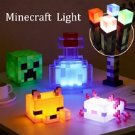 Minecraft Led Night Light Creative Torch Creeper Axolotl Bedroom Decoration Nightlight