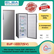 Elba Upright Freezer EUF-J2217(SV) 6 Transparent Drawers 220L Gross Capacity