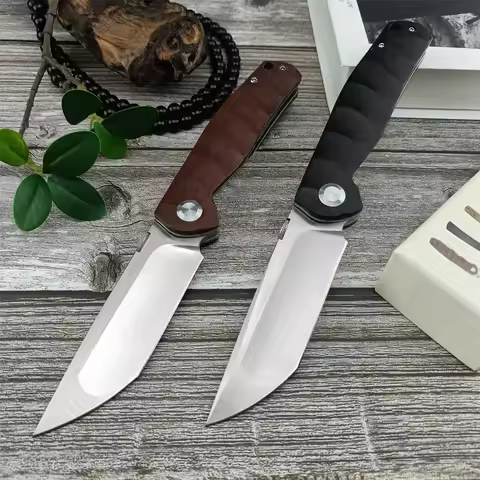 Russian 520 Folding Pocket Knife D2 Clip Point Blade G10 Black/Brown Handle Outdoor Survival Hunting