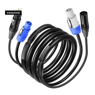 10FT DMX512 Extension Cable, AC Power DMX512 3Pin XLR Signal Combo Cables for Stage Lighting, Concer