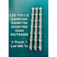 LED TV LG 43UM7300/43UM7100/43UM7400/UN/43UT640S0TA-3 bars 7 big eye LEDs 100% New LG