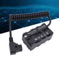 Dummy Battery Coiled Power Adapter  D TAP To Double Sided NP F ABS for F550 F750 F970 Batteries