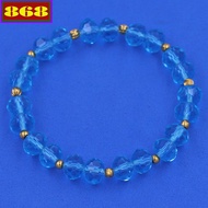 Blue crystal bracelet with 8 cups of gold beads CTFLXBGBVK8