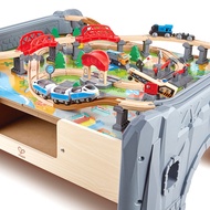 Hape Luxury Electric Train Track Game Table Baby Early Education Puzzle Building Wooden Building Blo