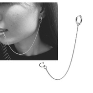 無耳洞 鍊式耳環 鍊飾 耳夾 假 仿 唇部耳飾 唇 垂墜耳環 韓國風 可愛帥氣 地雷系 網紅款 醫療鋼耳環 手工 新娘飾品