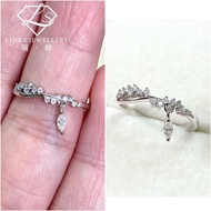 ［Real Moissanite］Can Pass Diamond Test 18K Gold All Moissanite Marquise Dancing Ring MR040 Diamond