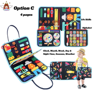 Baby Busy Board Sensory Book / Fabric Busy Book for Toddler Kids / Baby Book / Toddler Cloth Book /