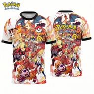Starter Pokémon graphic T-shirt Men's football jersey Spring Sports Dry Quickly Men's T-Shirt Kid's 