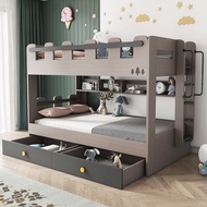 Bed Frame Modern Double Decker Bunk Bed For Kids Adults Queen Bunk Bed With Drawer Mattress Set Get In And Out Of Bed Same Size