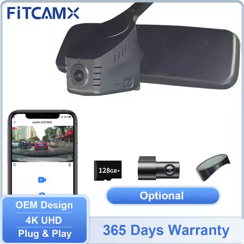 FITCAMX Built-in WIFI Universal Car Dashcam, 4K Driving Recorder DVR for 2011-2021 Honda Vehicle Mod