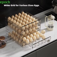 EPOCH Egg Storage Box, Transparent Double Layer Egg Holder, Multifunctional Clear Plastic Stackable 