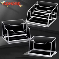 ADMORE 1Pcs Bussiness Card Holder, 1/2/3 Grids Display Stand Business Card Box, Acrylic Plastic  Tra