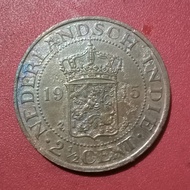 Koin tua benggol Nederlandsch Indie 2,5 cent 1915 koin kuno TP45kt