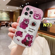 เคส OPPO A15 A54 A5S A77S A7 A17 A17K A57 A3S A76 A96 A16 A12S A95 A55 A12E A16E 8Z A5 A9 A31 A53 A33 A12 A57E A57S A1K Reno 7 7Z 5 4 6 8 5F 5K 4F 4 5 06 Lite A15S A74 A52 A11K การ์ตูนแมวหมีสตรอเบอร์รี่ที่น่ารัก