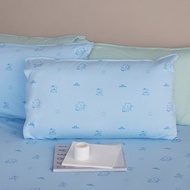 LINE FRIENDS | 好友地球印花信封式枕套1入-天空藍