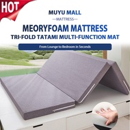 𝐌𝐔𝐘𝐔 [FREE Bed Sheet ]  KNITTED Three Fold High Grade Rebond 4 Size Mattress High Feel Foam Tri-Fold