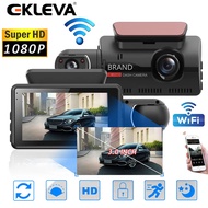Ekleva DVR cho xe hơi Dash Cam ống kính kép FHD 3.0 Inch Dash Cam wifi máy quay video tự động Regist
