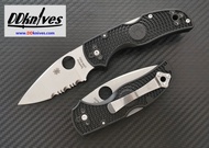 มีดพับ Spyderco Native 5 Folding Knife S30V Satin Combo Blade, Black FRN Handles (C41PSBK5)