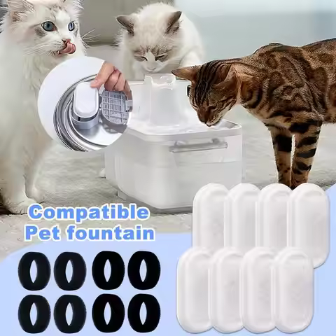 Cat Fountain Filter Pet Fountain Filter Set Cat Water Fountain Filters & Sponges For Automatic Pet F