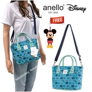 Nekokissbag Anelloแท้100%  Disney x anello Let's travel with Mickey Tote Bag กระเป๋าผ้า กระเป๋าทรงโท