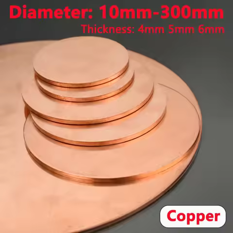 T2 Copper Disc Diameter 10 15 20 25 30 35 40 45 50 55-300mm Solid Pure Copper Round Plate Circular S