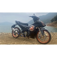 Exciter 155 black orange stamp, exciter155 stamp, ex 155 boss team, black orange ex155 car sticker