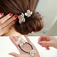Crystal Flowers Ponytail Holder Hair Tie (B79)