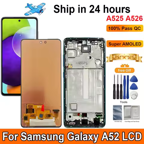 6.5‘‘Super AMOLED For Samsung Galaxy A52 LCD Display LCD Touch Screen With Frame Display Replacement