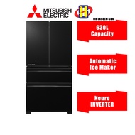 Mitsubishi Refrigerator (630L/Glass Brilliant Black) Inverter Automatic Ice Maker Multi-Door Fridge MR-LX68EM-GBK