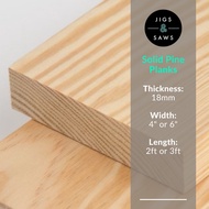 Solid Pine Wood 1x4 or 1x6 | 2ft or 3ft L | Kayu Pine | DIY | Custom Cut