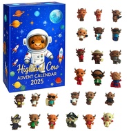 Countdown Highland Cow Advent Calendar 2025 – 24 Days of Festive 3D Blind Boxes
