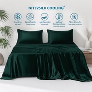 NITE9SILK COOLING Luxury Silk Bedding Set Green