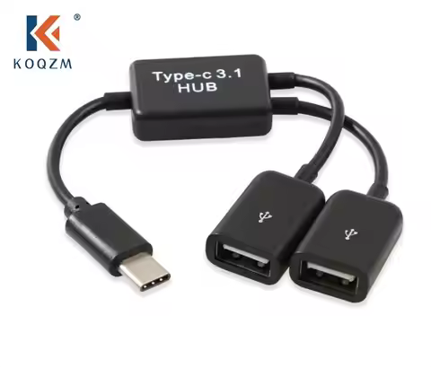 Micro USB / Type C to 2 OTG Dual Port HUB Cable Y Splitter Micro-USB Type-C Adapter Converter for Ta
