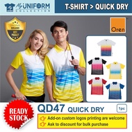 [Original Brand] Oren Sport QD47 Unisex Quick Dry Sublimation Collar Polo Shirt / Corporate T-Shirt 