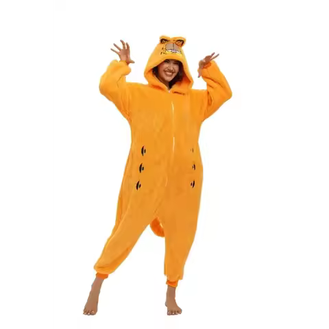 Hot Kawaii Garfields Costumes Anime Onesies Cat Cosplay Pajamas Pyjamas Animal Sleepwear Jumpsuit Pa