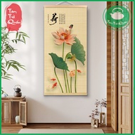 Tranh bằng tre trang trí phòng trà 60x120cm