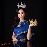 TWINKLE1 Golden Baroque Crown, Vintage Silver Queen Tiara Crown, Temperament Headwear Elegant Alloy 