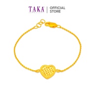 TAKA Jewellery 916 Gold Bracelet Heart-shaped