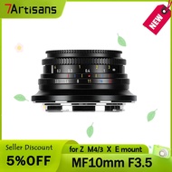 7artisans 10mm F3.5 APS-C 108° Ultra-Wide Angle Fixed Focus Lens for Camera Sony E Fujifilm XF Nikon