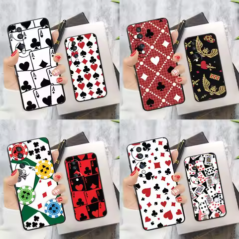 CASINO PLAYING CARDS COLLECTION Case For Honor 200 Pro X9a X9c X8a X7a X6a X7 X8 X9 X8b X9b 50 70 90