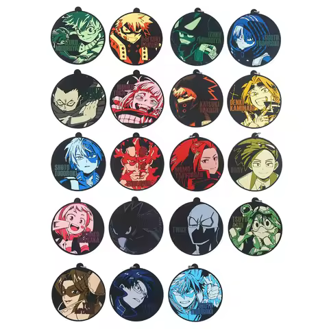 My Hero Academia Anime Bakugou Katsuki Midoriya Izuku Dabi Hawks Rubber Keychain Ornament Toys Colle