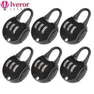 LVEROR 6Pcs Combination Lock, 3 Digit Metal Password Padlock, Lightweight Resettable Digit Code Lock