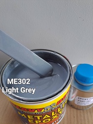 ME302 LIGHT GREY ( Metallic Epoxy Paint ) 1L METALLIC EPOXY FLOOR PAINT [ HEAVY DUTY ] PROTECTIVE &amp; COATING Tiles &amp; Floor Paint / WP