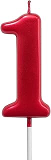 Red Birthday Candles 1 Candle 1st One Year Cake Bady Roman Numberal Cool Number Candle No 10 11 12 1