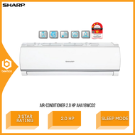 Sharp R32 Non-Inverter Air Conditioner 2.0 HP Star Rating Auto &amp; 3-Step Fan Speed Setting Aircond AUA18WCD2 AHA18WCD2 Penghawa Dingin