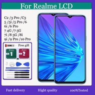 Original For Realme C2 3 Pro C3 5 5i 5 Pro 6 6i 6 Pro 7 4G 7 5G 7i 8 5G 8i 9i 9 Pro 10 Pro LCD Displ
